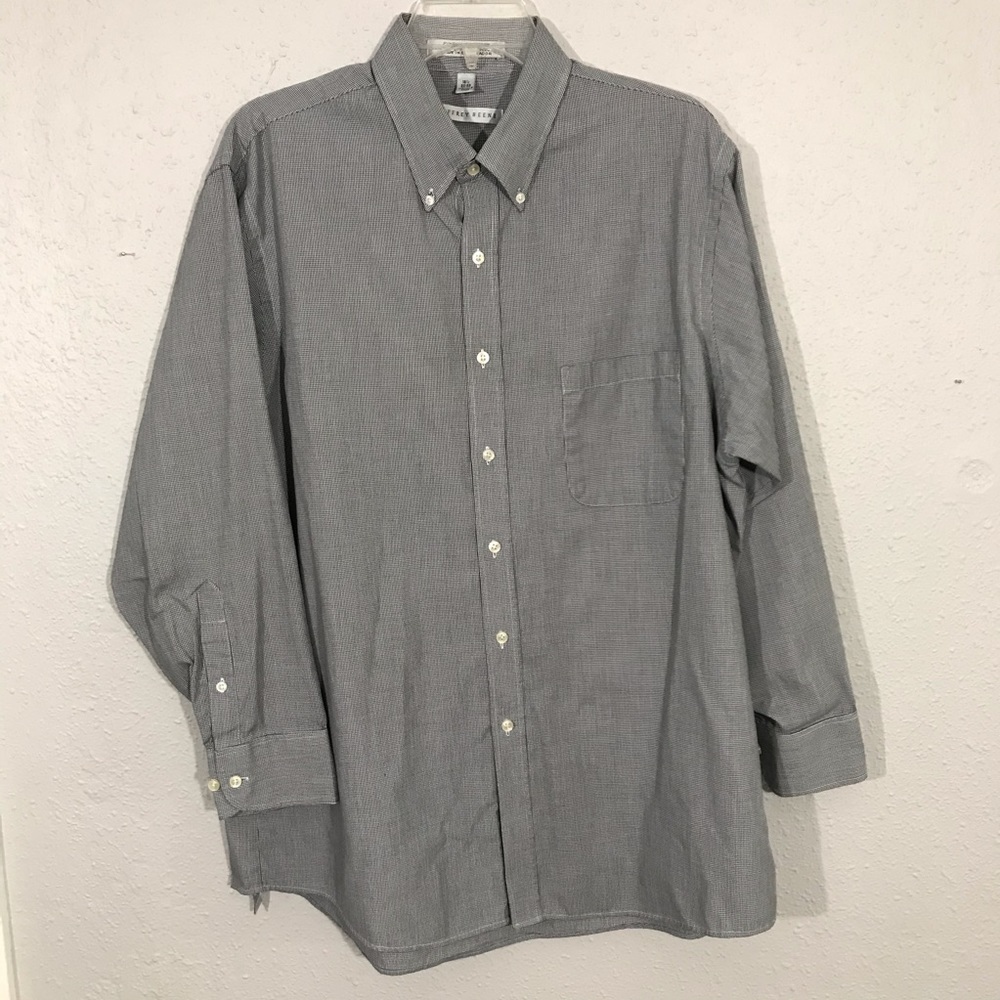 Geoffrey Beene L/S Houndstooth Pinpoint Oxford